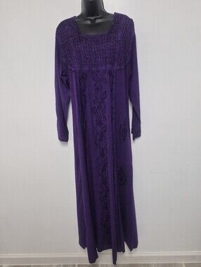 NWT Holyclothing Renaissance Faire Purple Embroidered Maxi Dress sz S